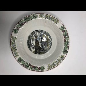 Two Adams Ironstone bowls depicting winter scene